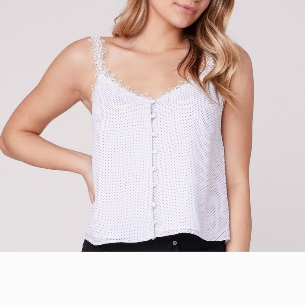 BB Dakota White Buttoned Camisole Top